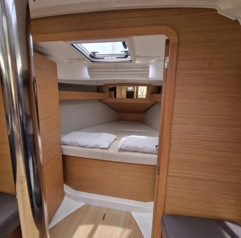 Cabin on Barbossa, a Dufour 360 Grand Large sailboat at Cagliari, Italy