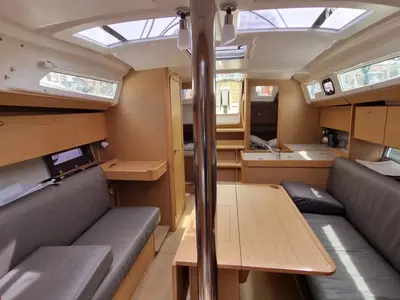 Salon of Barbossa, a Dufour 360 Grand Large sailboat at Cagliari, Italy