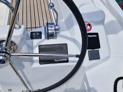 Cockpit of Sali, a Beneteau Oceanis 40.1 sailboat at Medulin, Croatia
