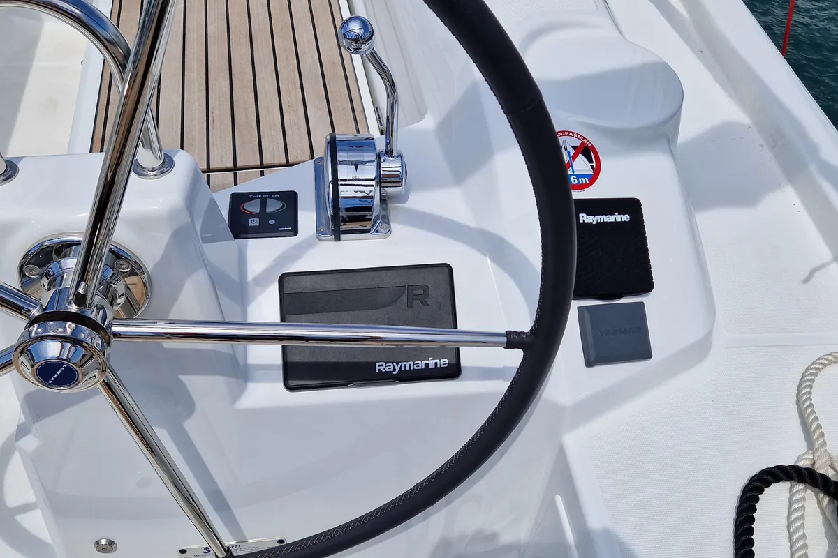 Cockpit of Sali, a Beneteau Oceanis 40.1 sailboat at Medulin, Croatia