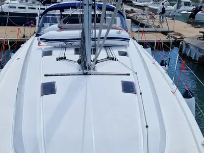 Deck of Sali, a Beneteau Oceanis 40.1 sailboat at Medulin, Croatia