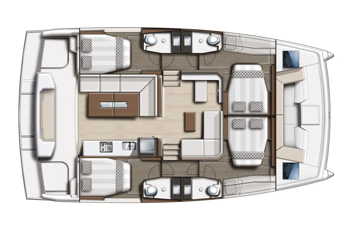 Floor plan of PIGASOS, a Bali Catspace catamaran at Preveza, Greece