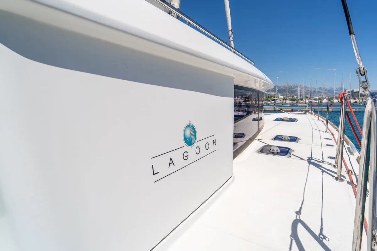 Orlando, a Lagoon 450 F catamaran at Grad Kaštela, Croatia