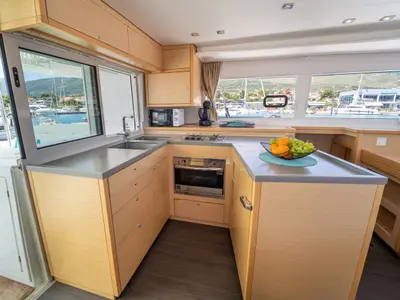 Galley of Orlando, a Lagoon 450 F catamaran at Grad Kaštela, Croatia