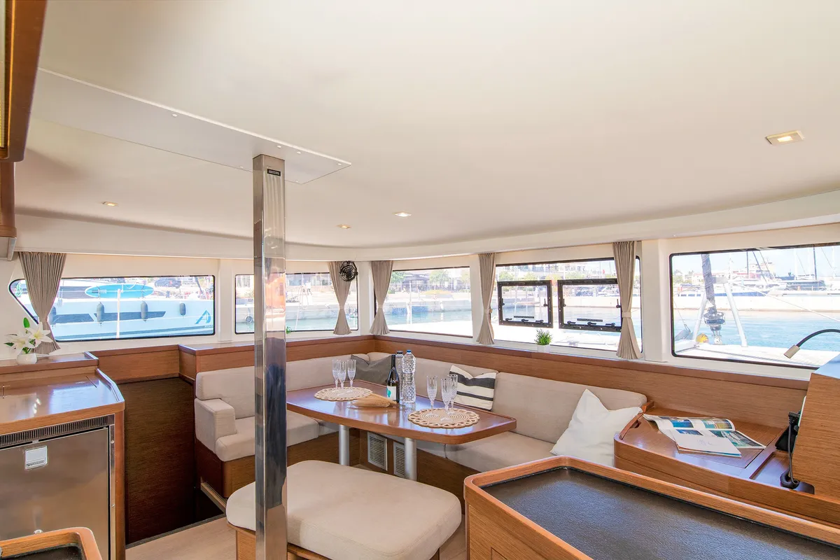 Salon of Ionas, a Lagoon 42 catamaran at Municipal Unit of Rhodes, Greece