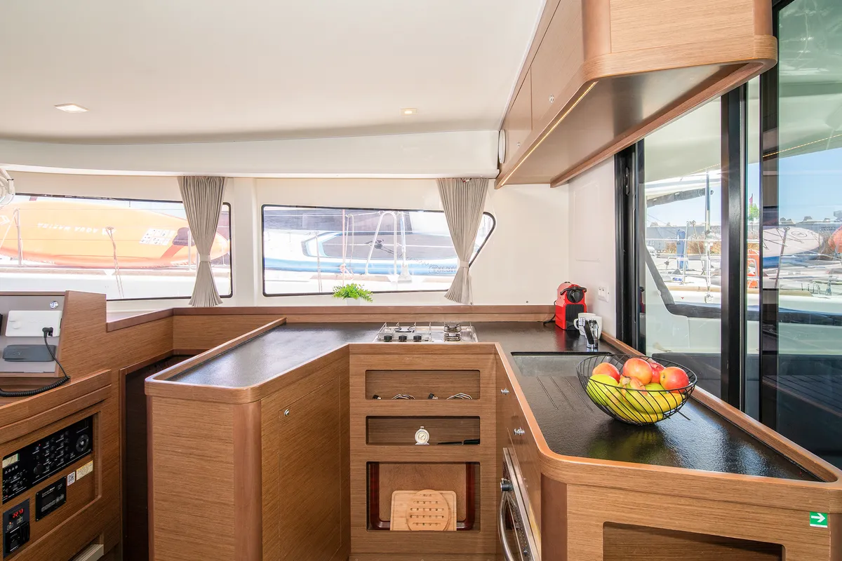 Galley of Ionas, a Lagoon 42 catamaran at Municipal Unit of Rhodes, Greece