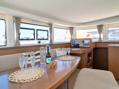 Salon of Ionas, a Lagoon 42 catamaran at Municipal Unit of Rhodes, Greece