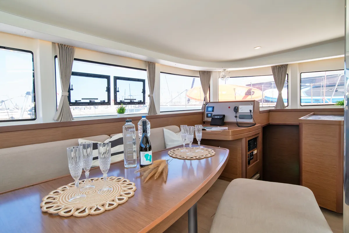 Salon of Ionas, a Lagoon 42 catamaran at Municipal Unit of Rhodes, Greece