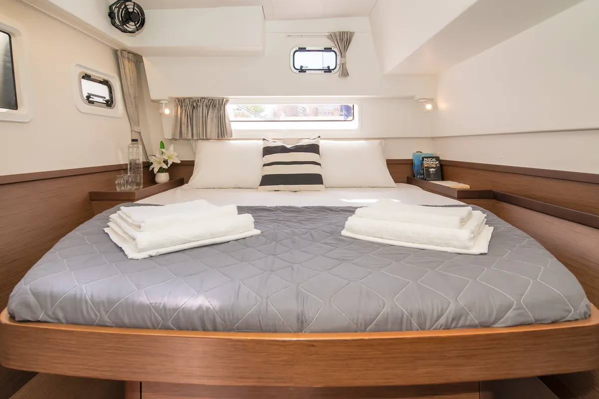 Cabin on Ionas, a Lagoon 42 catamaran at Municipal Unit of Rhodes, Greece