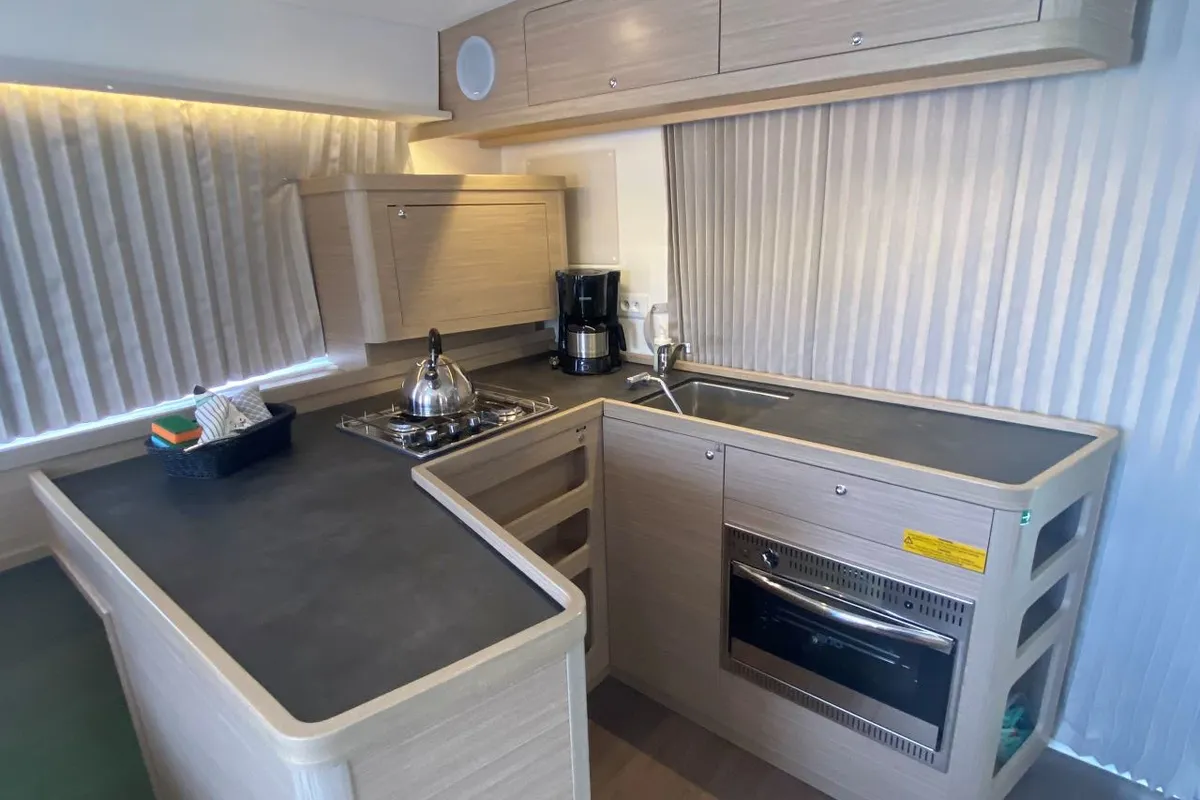 Galley of Hanselli, a Lagoon 42 catamaran at Trogir, Croatia