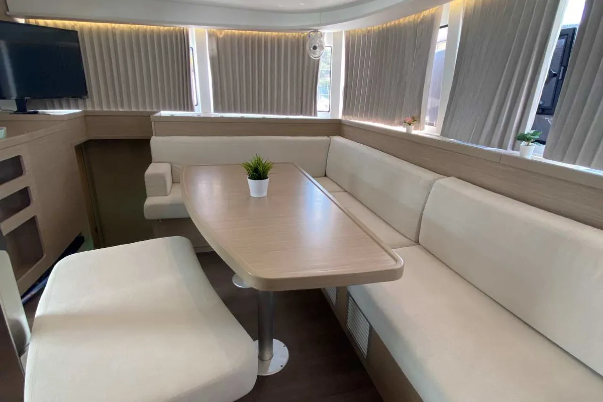 Salon of Hanselli, a Lagoon 42 catamaran at Trogir, Croatia