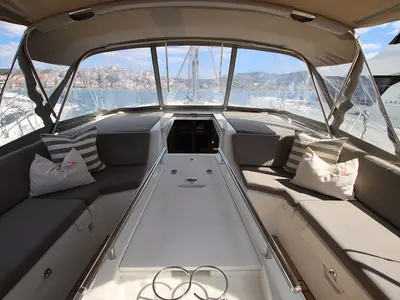 Deck of Liberty, a Beneteau Oceanis 46.1 sailboat at Općina Rogoznica, Croatia