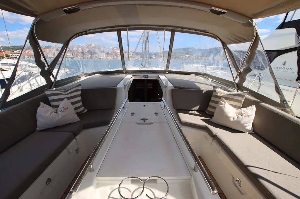 Deck of Liberty, a Beneteau Oceanis 46.1 sailboat at Općina Rogoznica, Croatia