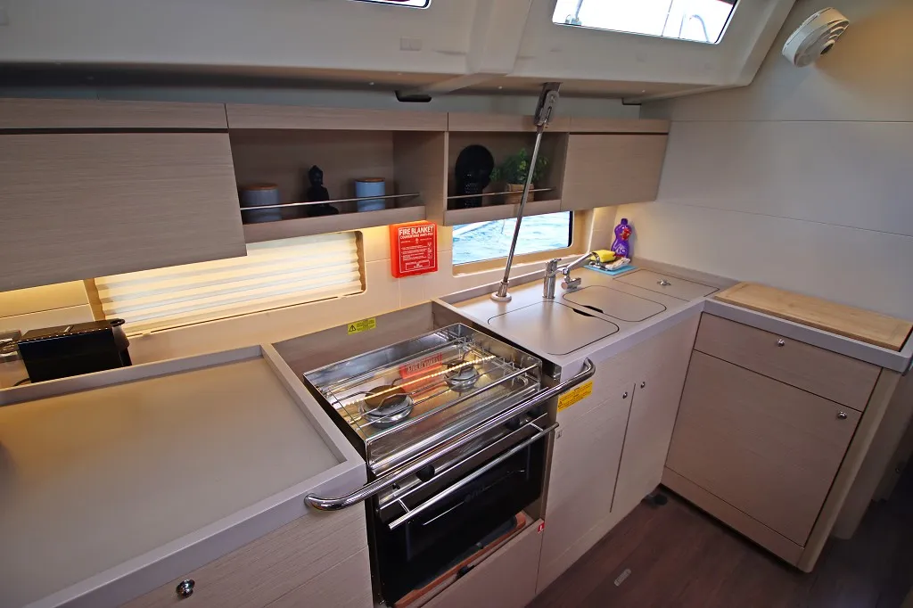 Galley of Liberty, a Beneteau Oceanis 46.1 sailboat at Općina Rogoznica, Croatia