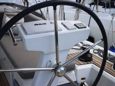 Cockpit of Liberty, a Beneteau Oceanis 46.1 sailboat at Općina Rogoznica, Croatia