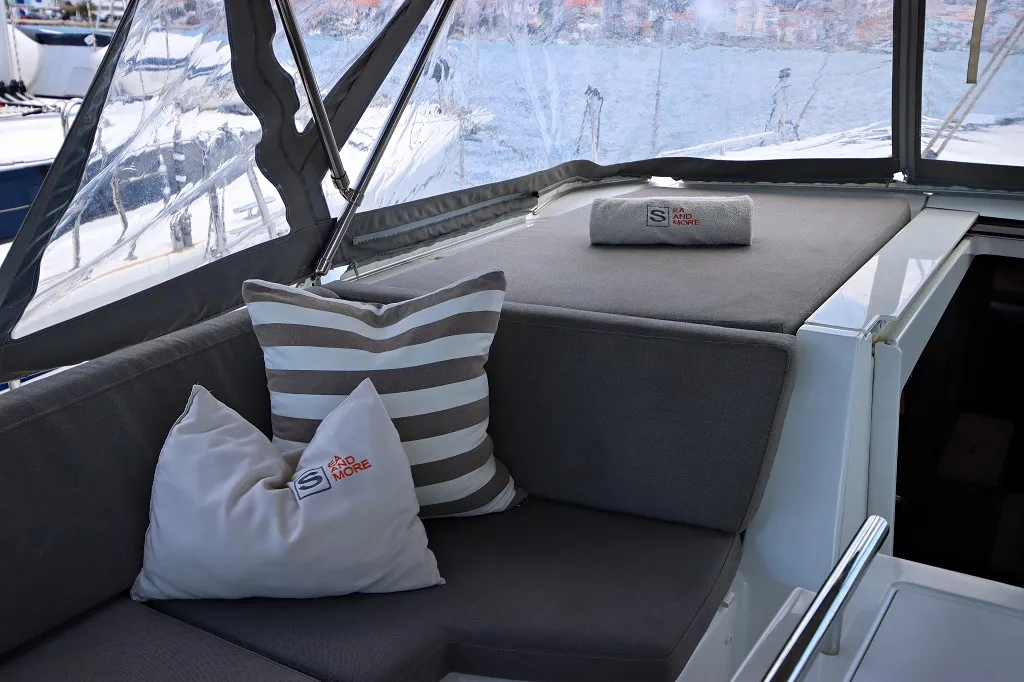 Deck of Liberty, a Beneteau Oceanis 46.1 sailboat at Općina Rogoznica, Croatia