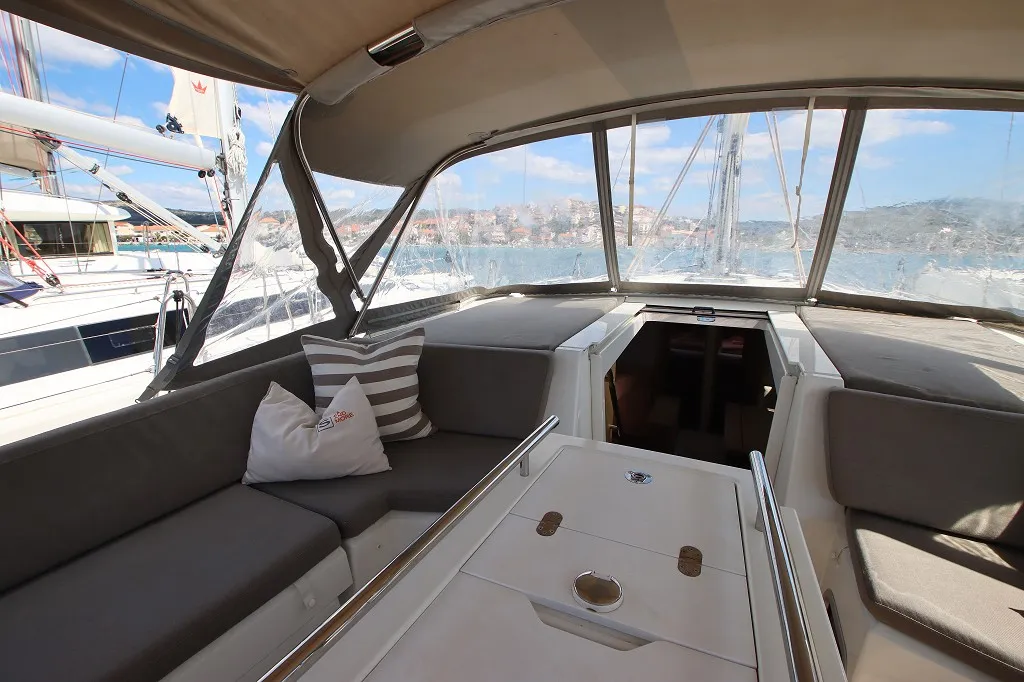 Deck of Liberty, a Beneteau Oceanis 46.1 sailboat at Općina Rogoznica, Croatia