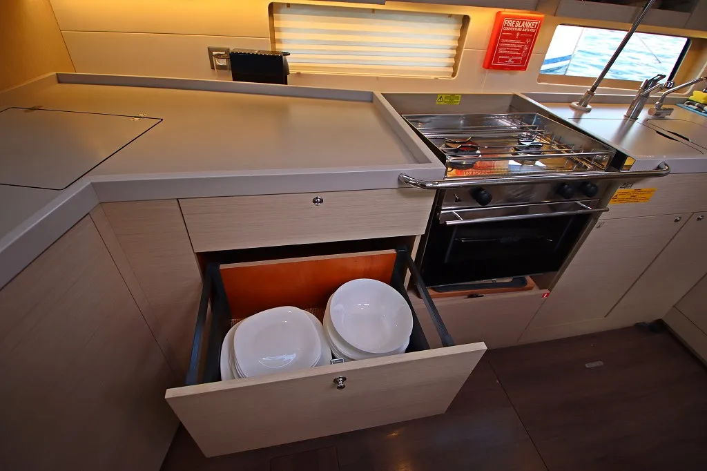 Galley of Liberty, a Beneteau Oceanis 46.1 sailboat at Općina Rogoznica, Croatia