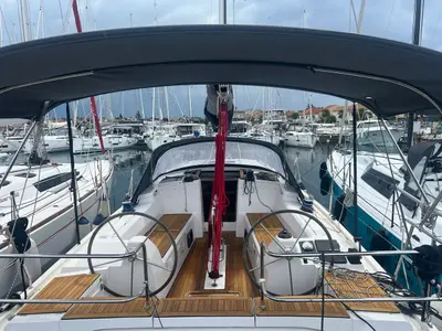 Cockpit of Gea, a Northman Maxus 35 sailboat at Biograd na Moru, Croatia