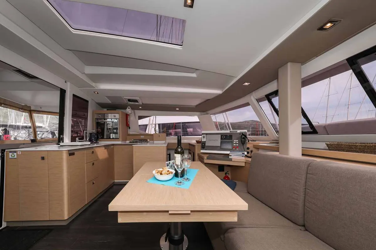 Galley of Alchiba, a Fountaine Pajot Astrea 42 catamaran at Grad Trogir, Croatia