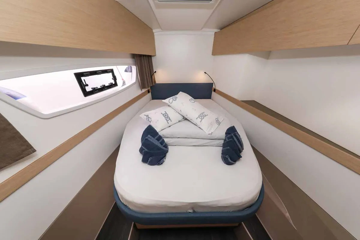 Cabin on Alchiba, a Fountaine Pajot Astrea 42 catamaran at Grad Trogir, Croatia