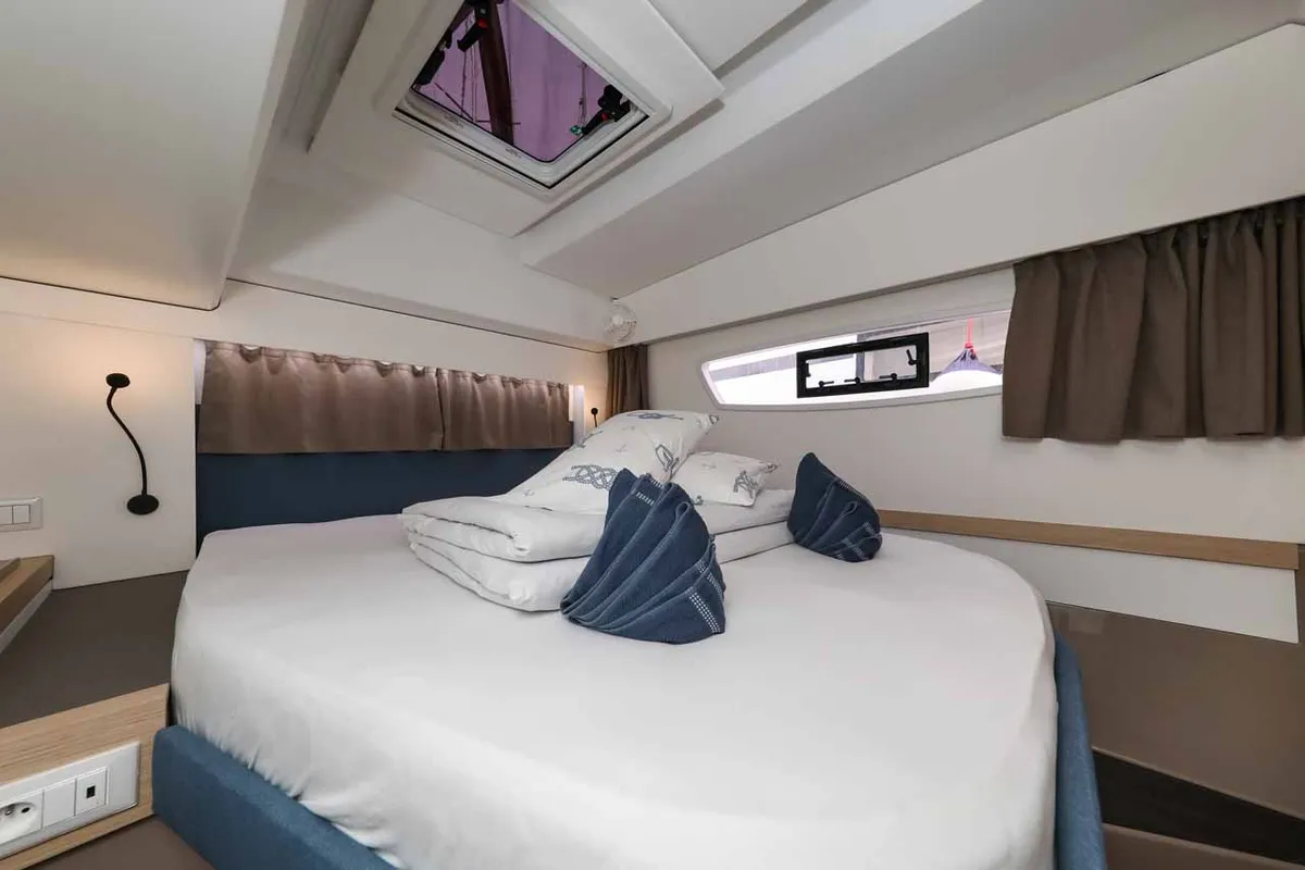 Cabin on Alchiba, a Fountaine Pajot Astrea 42 catamaran at Grad Trogir, Croatia