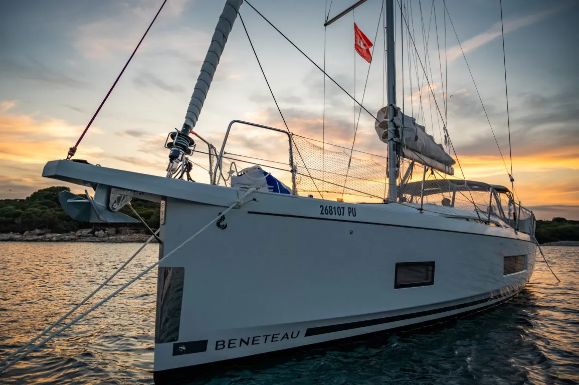 Exterior view of Nalu, a Beneteau Oceanis 46.1 sailboat at Općina Medulin, Croatia