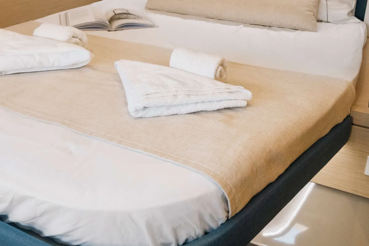 Cabin on Dione, a Fountaine Pajot Tanna 47 catamaran at Municipal Unit of Lefkada, Greece