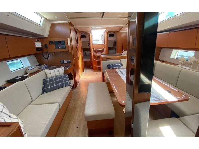 Salon of Mina 52, a Bavaria C45 Style sailboat at Marmaris, Turkey