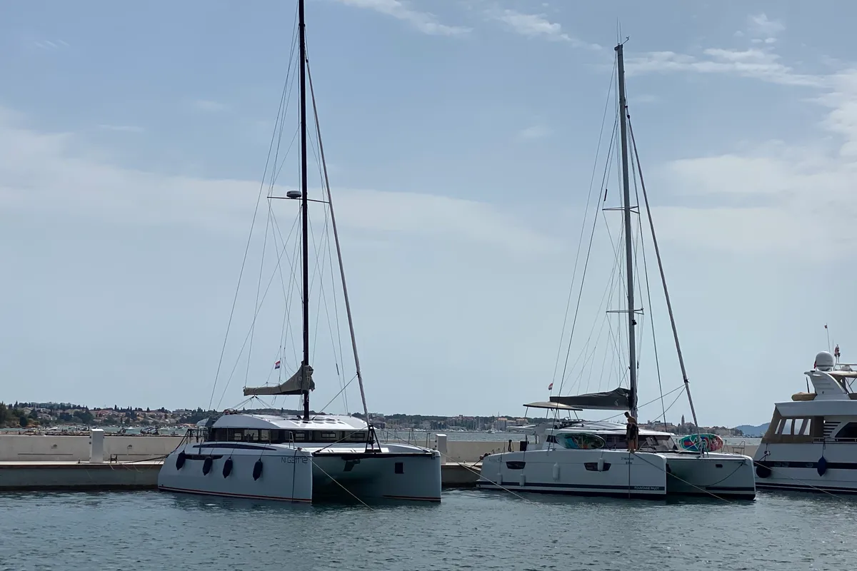 Exterior view of Veronchie, a Gulet Delta F40-XT catamaran at Zadar, Croatia