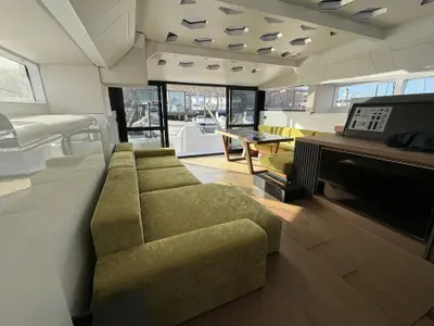 Salon of Veronchie, a Gulet Delta F40-XT catamaran at Zadar, Croatia