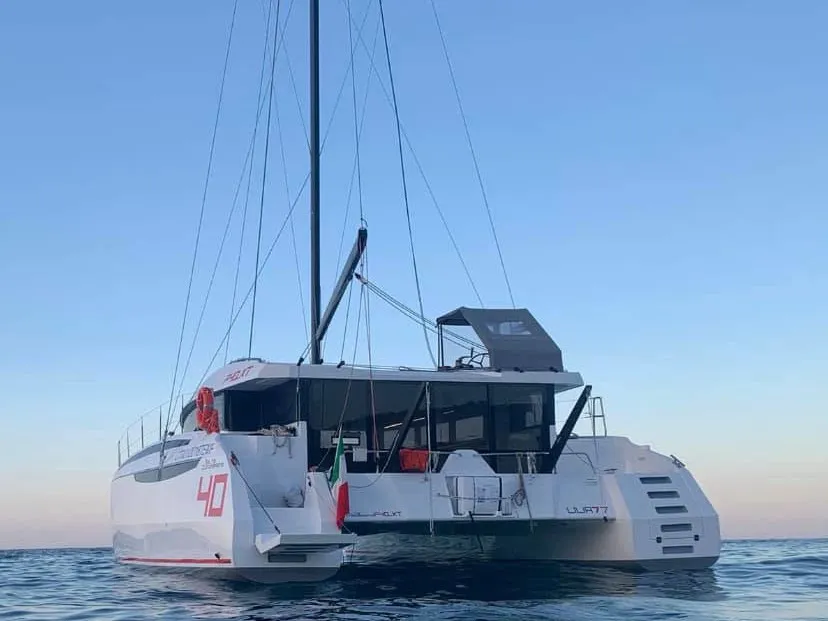 Exterior view of Veronchie, a Gulet Delta F40-XT catamaran at Zadar, Croatia