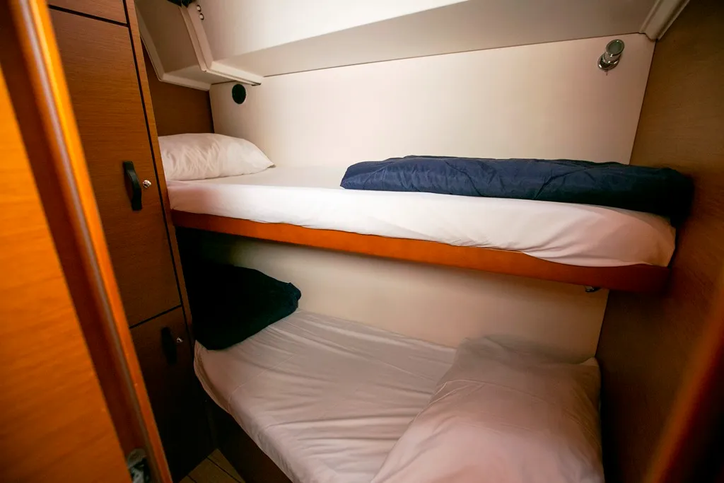 Cabin on Amazing Elli, a Jeanneau 54 sailboat at Marpissa, Greece