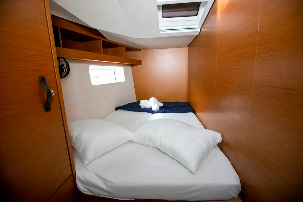 Cabin on Amazing Elli, a Jeanneau 54 sailboat at Marpissa, Greece