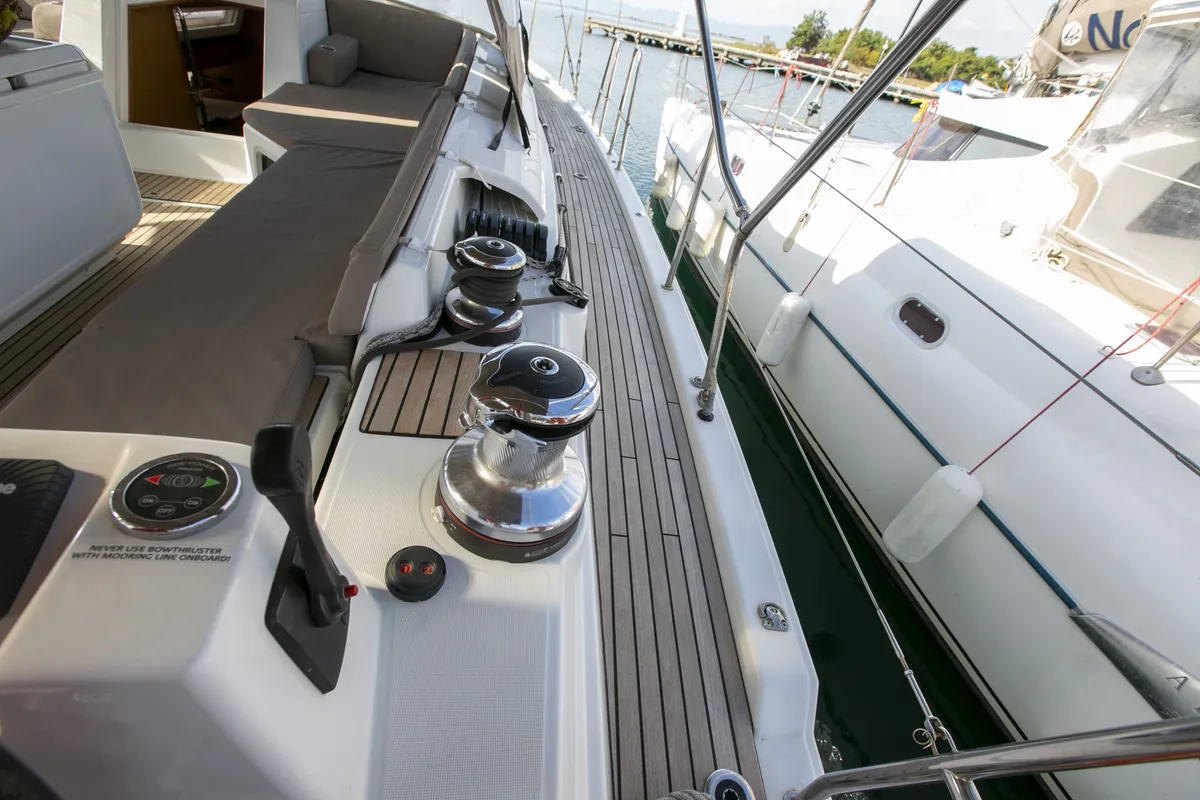 Salon of Amazing Elli, a Jeanneau 54 sailboat at Marpissa, Greece