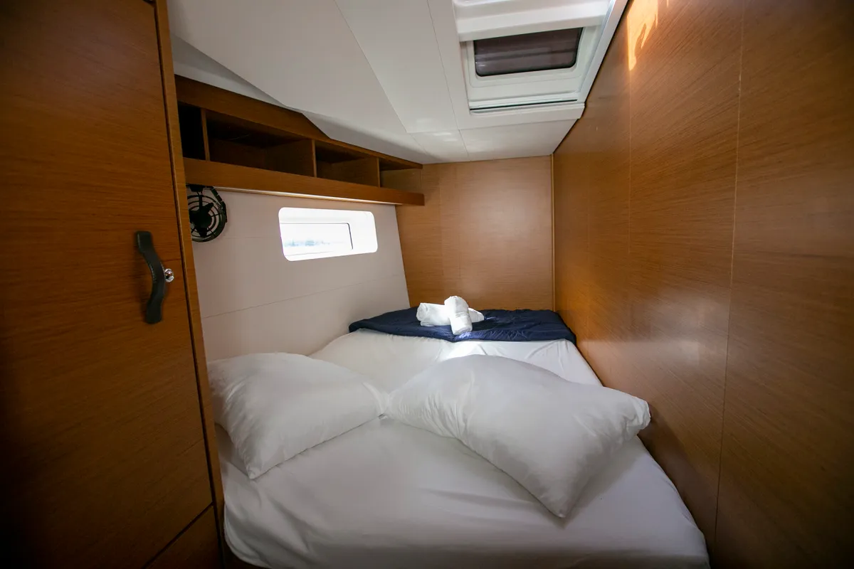 Cabin on Amazing Elli, a Jeanneau 54 sailboat at Marpissa, Greece