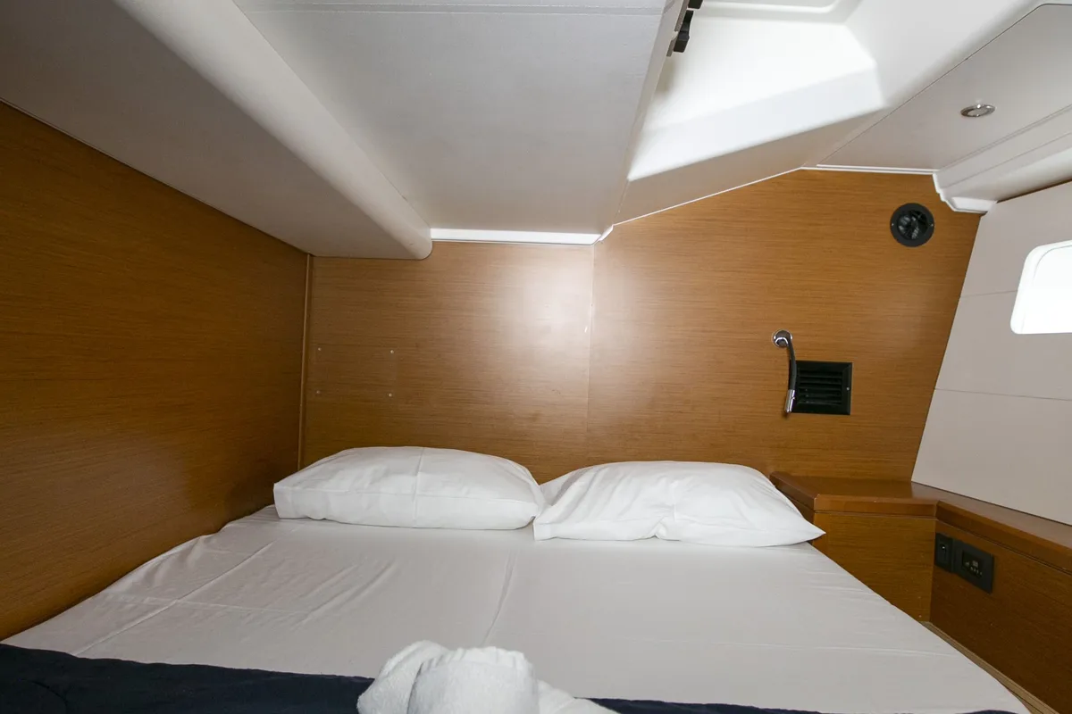 Cabin on Amazing Elli, a Jeanneau 54 sailboat at Marpissa, Greece