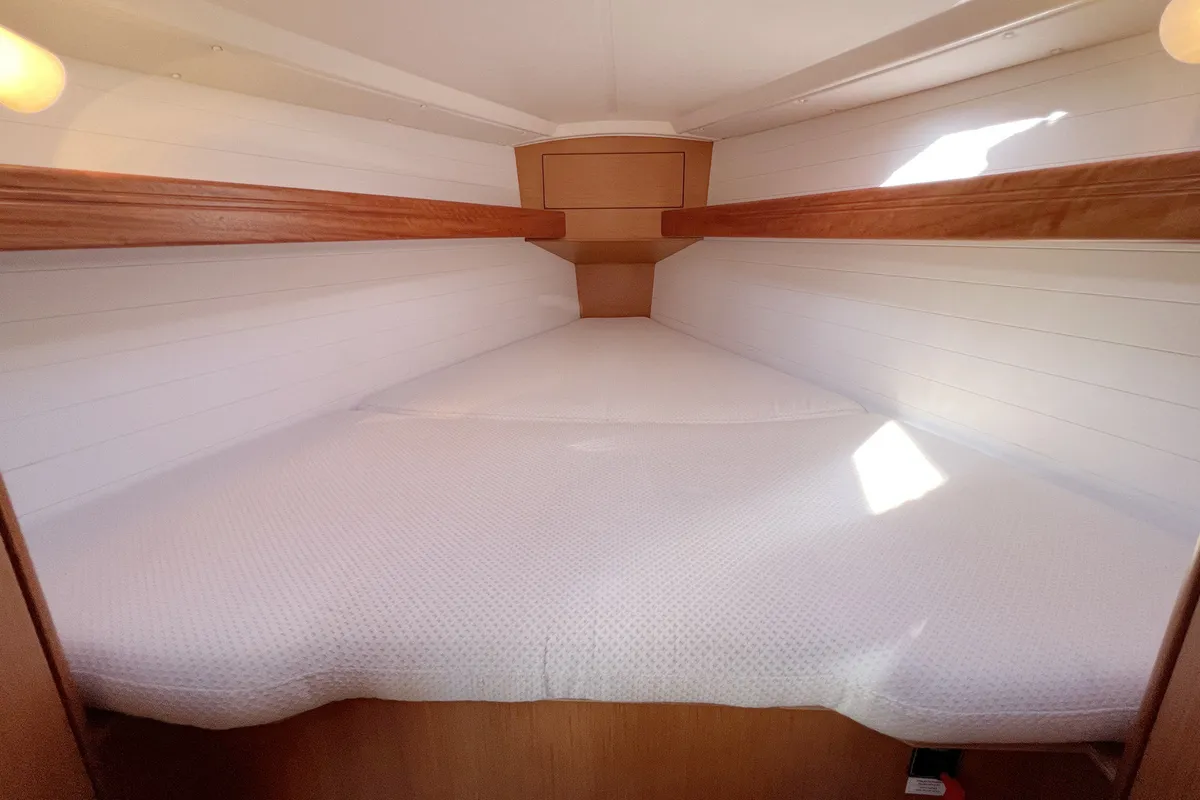 Cabin on Ramona, a Bavaria Cruiser 33 sailboat at Heiligenhafen, Germany