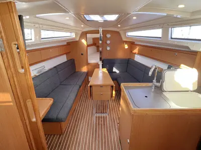 Salon of Ramona, a Bavaria Cruiser 33 sailboat at Heiligenhafen, Germany