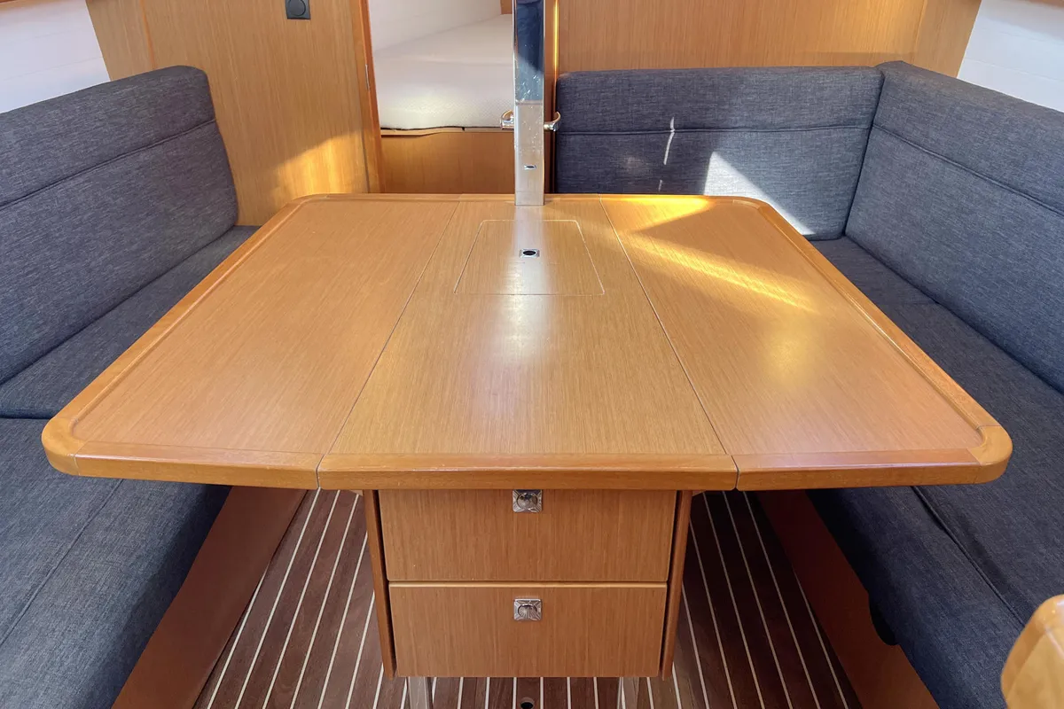 Salon of Ramona, a Bavaria Cruiser 33 sailboat at Heiligenhafen, Germany