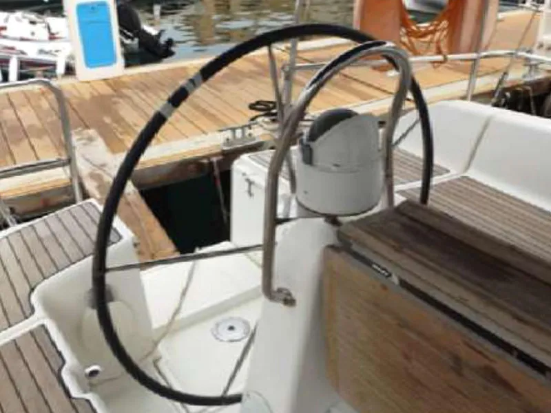 Cockpit of Skiros, a Dufour 365 sailboat at Kalkara, Malta