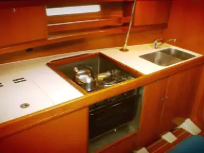 Galley of Skiros, a Dufour 365 sailboat at Kalkara, Malta