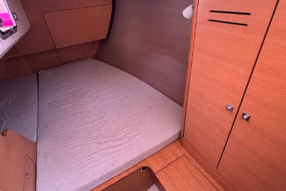 Cabin on Expensive Toy, a Dufour 310 Grand Large sailboat at Palermo, Italy