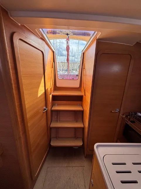 Salon of Expensive Toy, a Dufour 310 Grand Large sailboat at Palermo, Italy