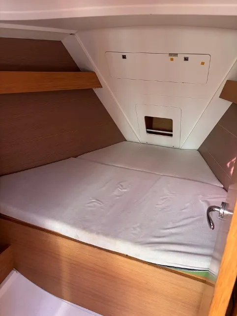 Cabin on Expensive Toy, a Dufour 310 Grand Large sailboat at Palermo, Italy