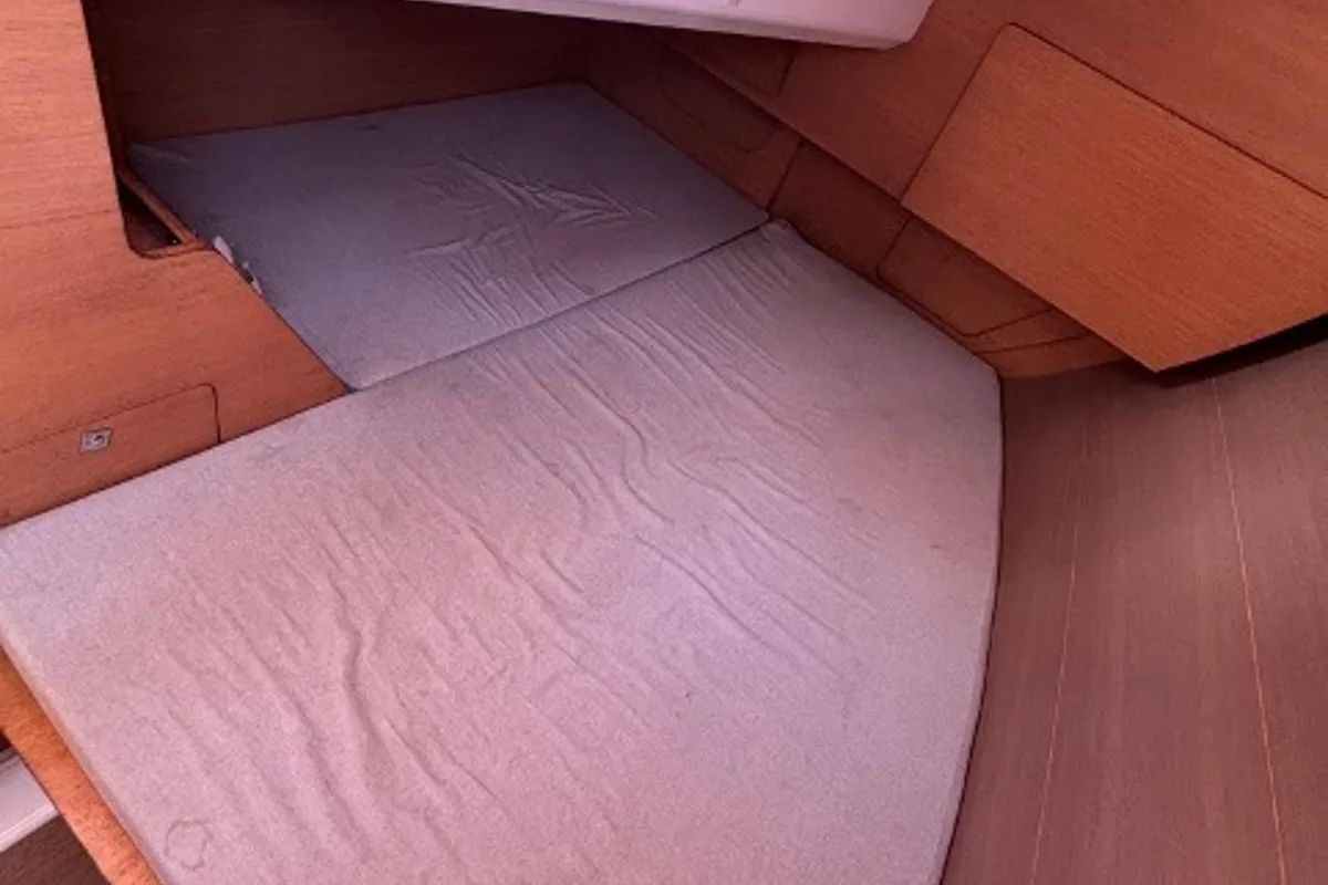Cabin on Expensive Toy, a Dufour 310 Grand Large sailboat at Palermo, Italy
