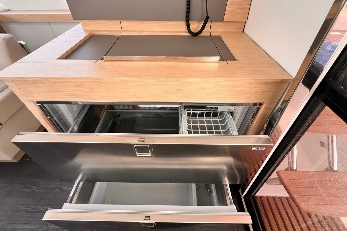 Galley of Nami, a Fountaine Pajot Elba 45 catamaran at Salerno, Italy