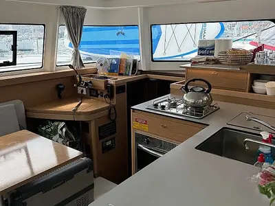 Galley of Spring & Fall, a Excess 11 catamaran at Grad Trogir, Croatia