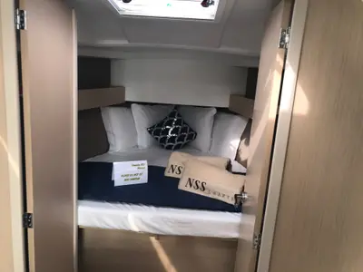 Cabin on Mimosa, a Beneteau Oceanis 30.1 sailboat at Olbia, Italy