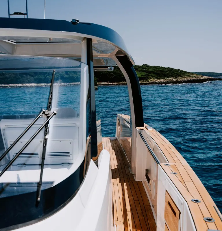 Alb 2, a Fjord 53 XL motor yacht at Podstrana - Miljevac, Croatia